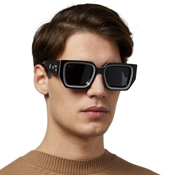 Off-White Men Sunglasses Black Grey Square OERI048 FRANCISCO 1007 NEW AUTHENTIC - Picture 10 of 10